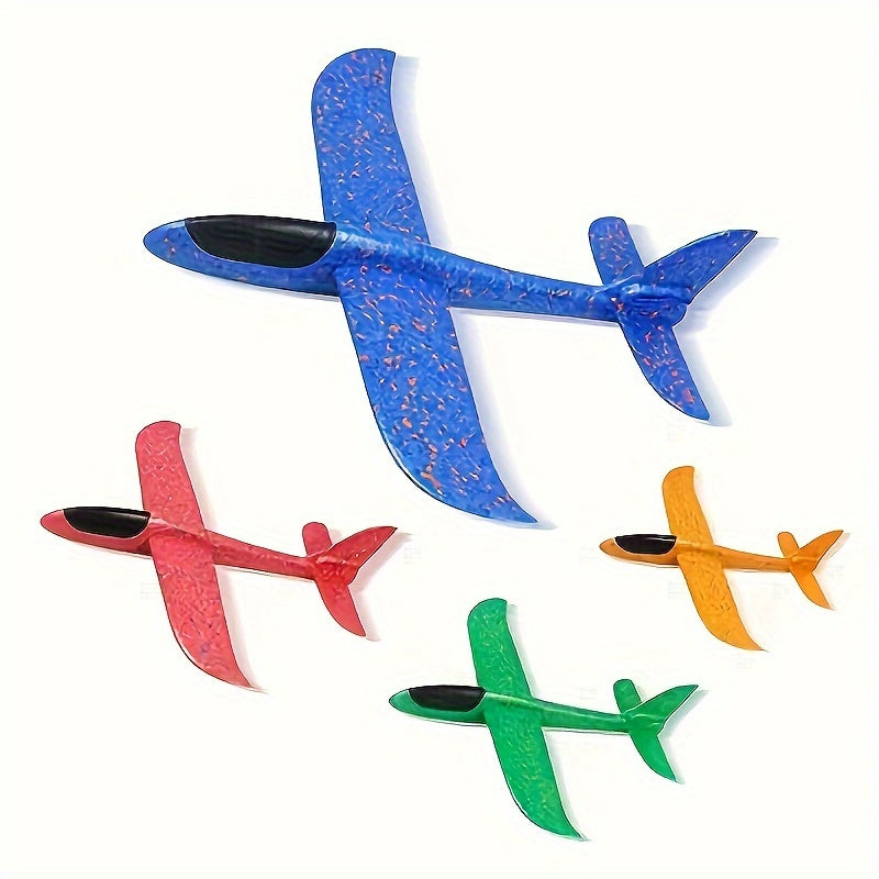 2 Avions en Mousse Géants pour Plage, Jouet de Lancer Tournoyant, Jouet Extérieur, Bleu