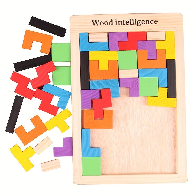 Jouet de puzzle 3D en bois coloré - \