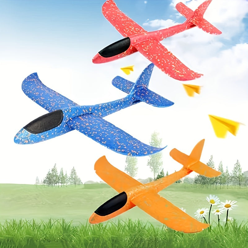 2 Avions en Mousse Géants pour Plage, Jouet de Lancer Tournoyant, Jouet Extérieur, Bleu