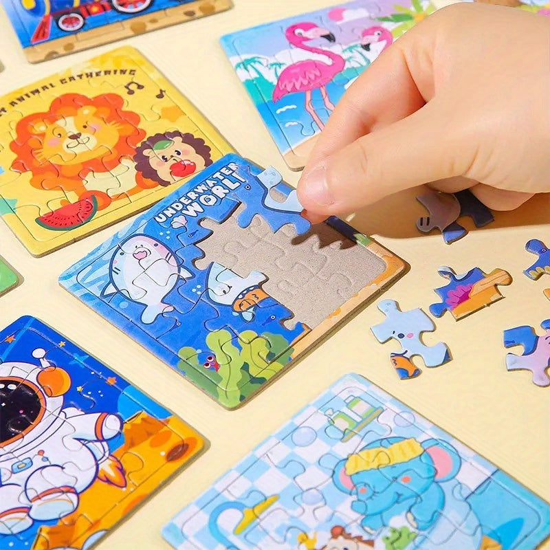 20PCS Mini Puzzle de papier d'animal de cartoon éducatif Jouet pour les fêtes d'anniversaire et les cadeaux de Noël et d'Halloween les plus appropriés (Style aléatoire)