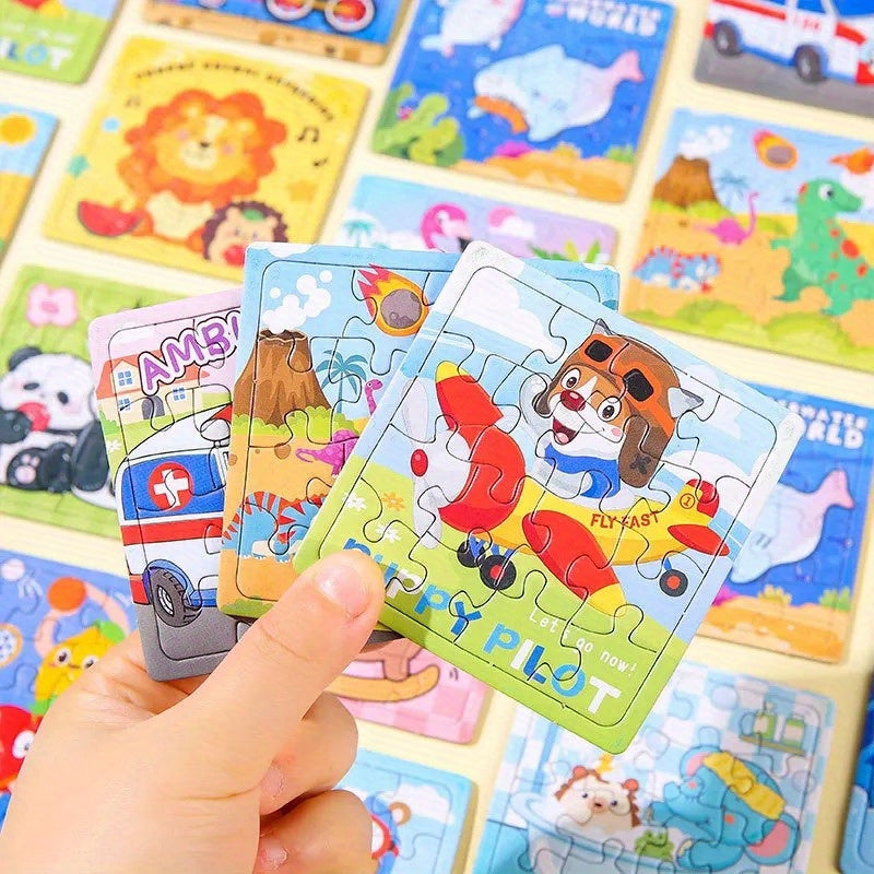 20PCS Mini Puzzle de papier d'animal de cartoon éducatif Jouet pour les fêtes d'anniversaire et les cadeaux de Noël et d'Halloween les plus appropriés (Style aléatoire)