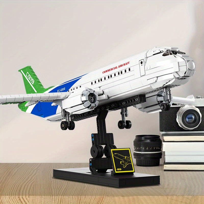 Ensemble de construction d'avion passager 1601 pièces - Cadeaux de Noël, Assemblage de Petites Particules \u002F Présent d'anniversaire de Noël, Décoration Maison Très Difficile