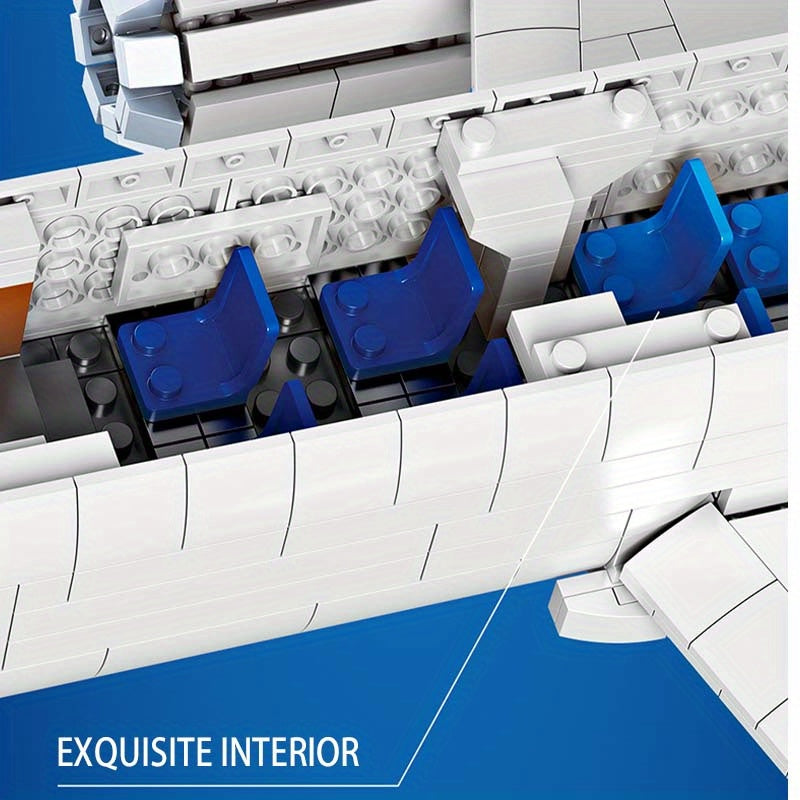 Ensemble de construction d'avion passager 1601 pièces - Cadeaux de Noël, Assemblage de Petites Particules \u002F Présent d'anniversaire de Noël, Décoration Maison Très Difficile