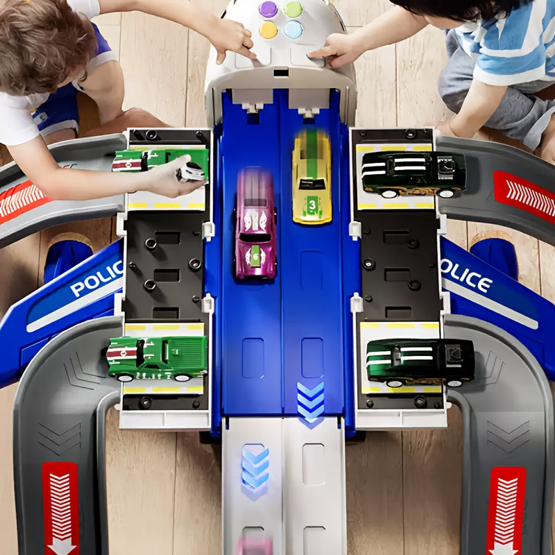 Grand Ensemble de Jouets Avion avec un Avion de 42 Pouces et 6 Véhicules ainsi que 4 Pistes, Équipé de Lumières et Sons, Idéal comme Cadeau pour Noël, Nouvel An ou Anniversaire pour Garçons et Filles