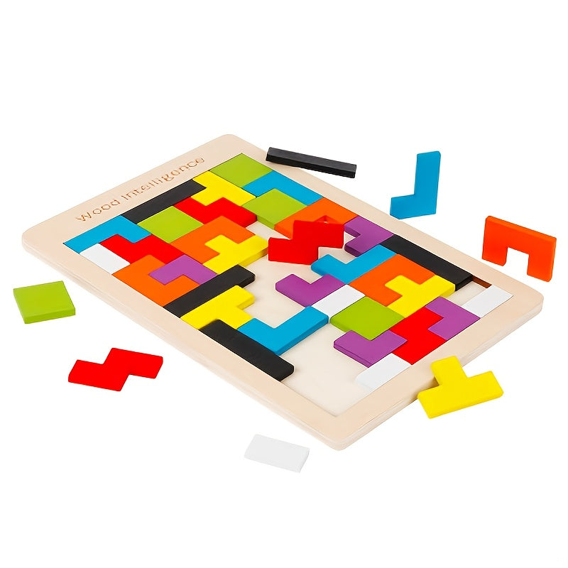 Jouet de puzzle 3D en bois coloré - \