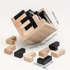 54 pièces Puzzle en Bois Cubique Casse-Tête, Jeu Éducatif Logique en Forme de L