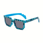 6pcs Lunettes Pixel Colorées - Accessoires de Fête à Thème Mineur & Accessoires pour Photomaton pour Anniversaires et Soirées Gaming - Montures en Plastique Durables en Vert, Bleu, Jaune, Violet, Orange