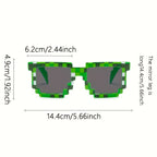 1pc\u002F3pcs\u002F5pcs - Lunettes Style Pixel, Lunettes de Mode, Lunettes Creeper, Lunettes Drôles, Lunettes Décoratives