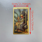 Cartes de divination de tarot pour débutants, feuille d'or en espagnol et en anglais, 4,72x2,76 pouces, avec guide en 2 langues, cartes de tarot