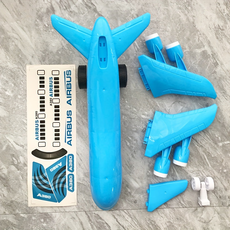 1pc Grand modèle d'avion jouet à assembler pour enfants - Réplique d'avion volant par inertie, auto-assemblage, cadeau idéal pour Noël et le Nouvel An pour les garçons et les filles, construction en plastique durable, non électrique.