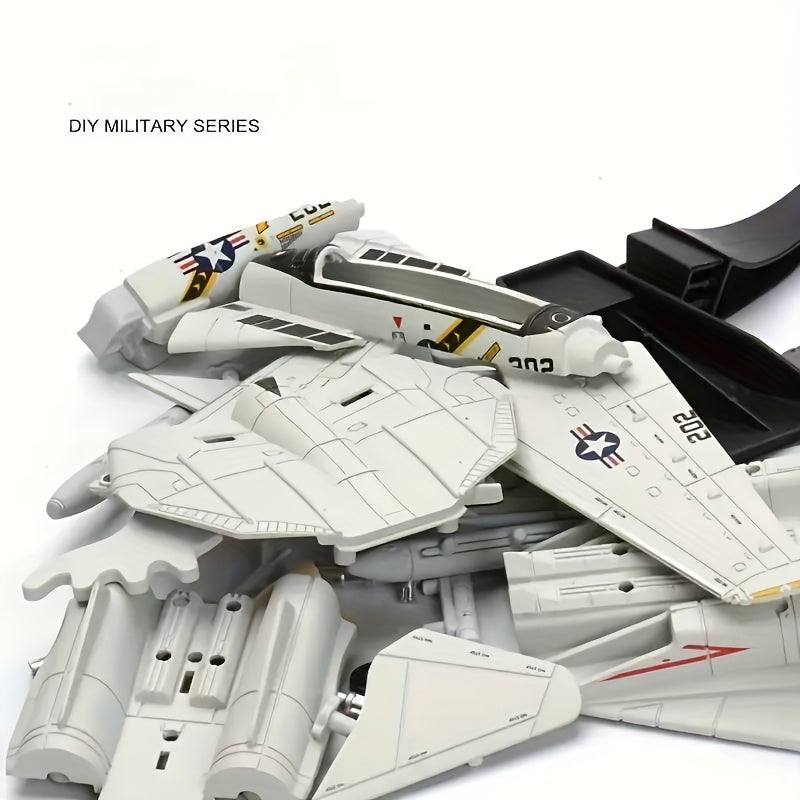 Modèle de Chasseur F-14 - Modèle d'Avion Détailé avec Support, Idéal pour les Passionnés Militaires & Cadeau Parfait, Kit de Construction Avion Militaire | Modèle Réaliste d'Aéronef | Kit de Modélisme Aérien