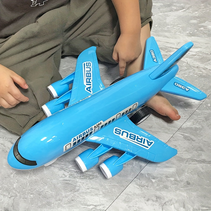 1pc Grand modèle d'avion jouet à assembler pour enfants - Réplique d'avion volant par inertie, auto-assemblage, cadeau idéal pour Noël et le Nouvel An pour les garçons et les filles, construction en plastique durable, non électrique.