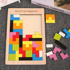 Jeu de puzzle en blocs de bois 3D coloré, casse-tête cérébral, cadeau idéal pour Pâques et Thanksgiving