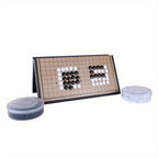 Jeu de Société Go Magnétique Pliable - Plateau Stratégique Portable avec Pièces Magnétiques Noires et Blanches en Matériau Plastique Durable - Idéal pour les Voyages, Soirées Familiales Amusantes - Cadeau d'Anniversaire Parfait