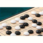 1 ensemble de jeu avancé de Go chinois avec plateau pliable - pièces d'échecs classiques noires et blanches, jeu de collection artisanal, idéal pour Noël, Thanksgiving et la Saint-Valentin