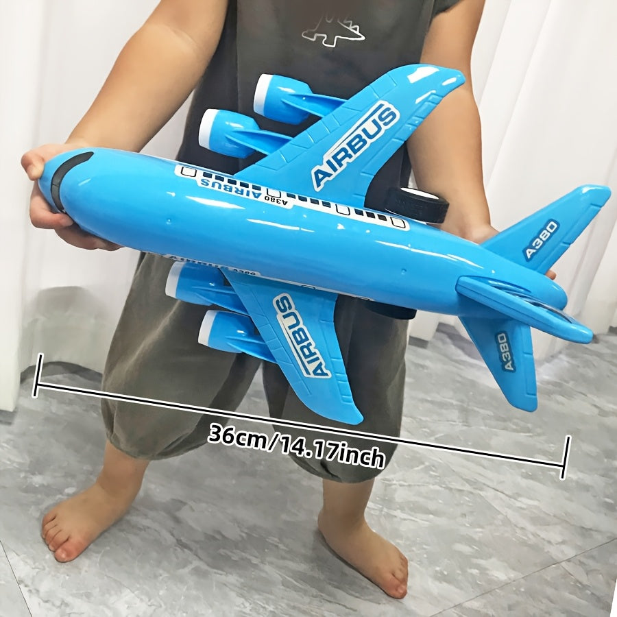 1pc Grand modèle d'avion jouet à assembler pour enfants - Réplique d'avion volant par inertie, auto-assemblage, cadeau idéal pour Noël et le Nouvel An pour les garçons et les filles, construction en plastique durable, non électrique.