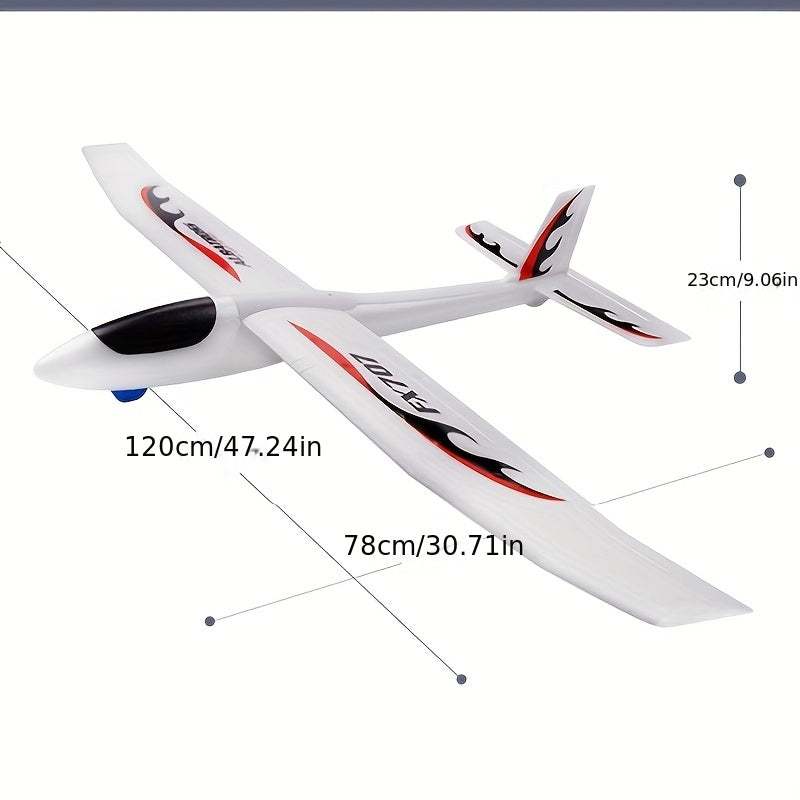 Grand modèle d'avion en mousse EPP blanc - Jet d'avion DIY pour du plaisir en plein air, cadeau parfait pour Noël ou un anniversaire, aucune pile requise, facile à utiliser avec un silex, activité en plein air | Design vibrant | Construction durable