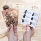Cartes de Tarot Doré Rose - 78pcs Taille Standard, Étanches & Résistantes aux Plis, Jeu PET avec Guide pour Débutants et Experts