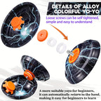 Lot de 4 Yo-Yos Métalliques Réactifs avec Corde Tournante, Yo-Yo Amovible pour une Durabilité Éblouissante - Idéal pour Débutants