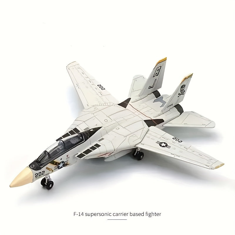 Modèle de Chasseur F-14 - Modèle d'Avion Détailé avec Support, Idéal pour les Passionnés Militaires & Cadeau Parfait, Kit de Construction Avion Militaire | Modèle Réaliste d'Aéronef | Kit de Modélisme Aérien