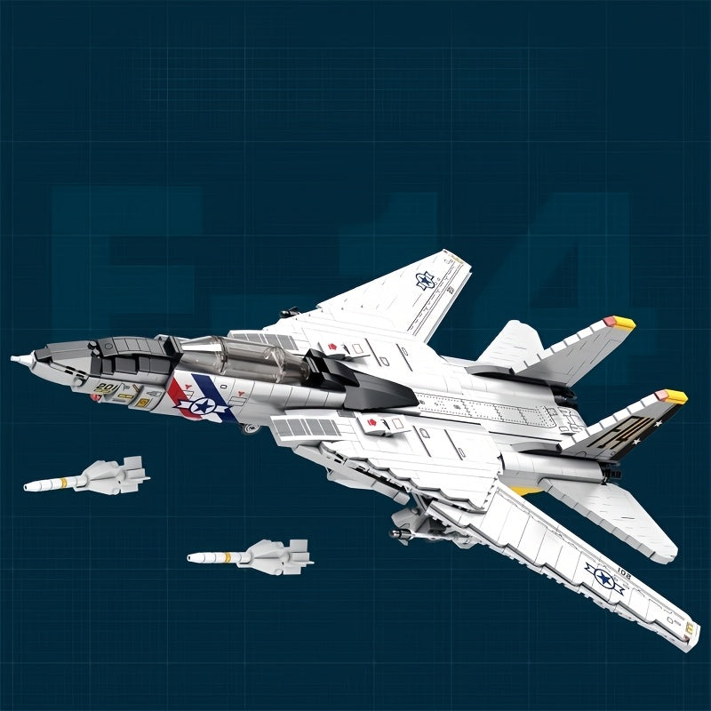 1600+ pièces Blocs de Construction Grand Avion Chasseur, Modèle 3D à Assembler, Jouet Empilable en ABS Haut de Gamme, Cadeau Idéal pour Noël\u002FHalloween\u002FAnniversaire