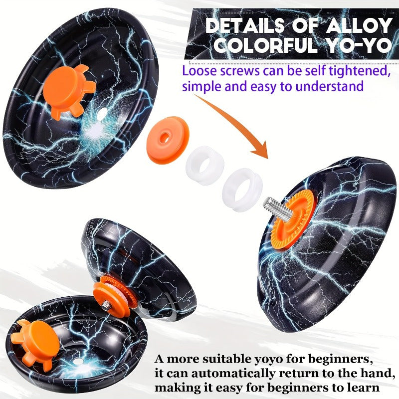 1pc\u002F2pièces Yo-yo en métal de haute vitesse avec sangle amovible - Durabilité et performance éblouissante pour les débutants - Disponible en plusieurs couleurs