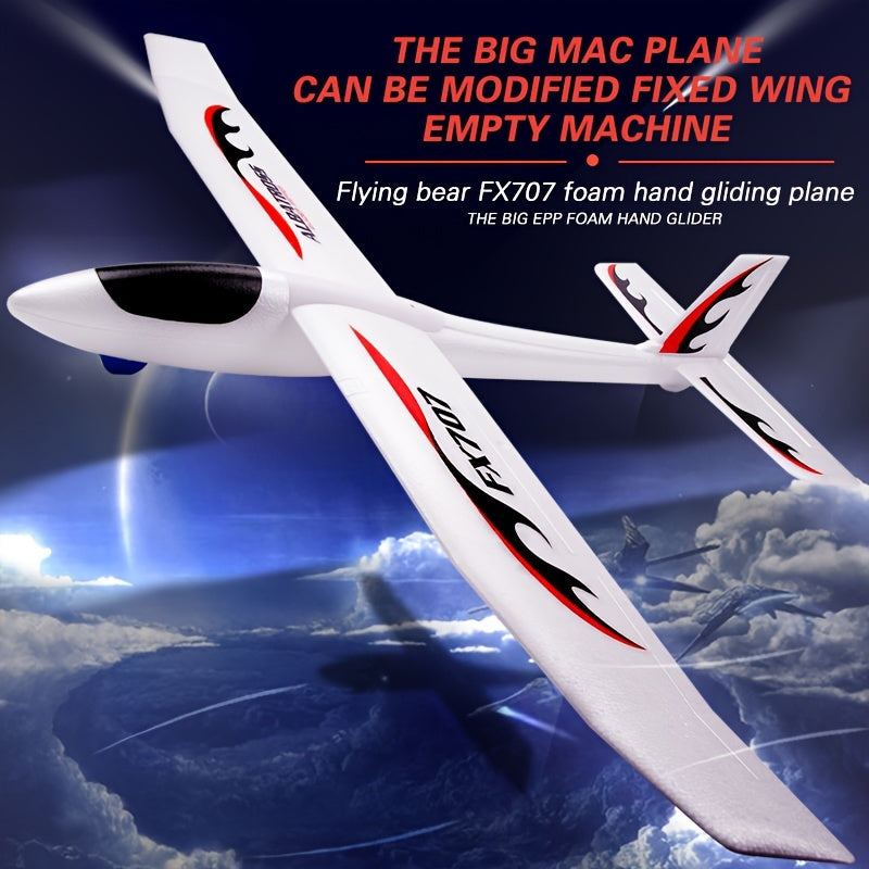 Grand modèle d'avion en mousse EPP blanc - Jet d'avion DIY pour du plaisir en plein air, cadeau parfait pour Noël ou un anniversaire, aucune pile requise, facile à utiliser avec un silex, activité en plein air | Design vibrant | Construction durable