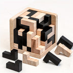 54 pièces Puzzle en Bois Cubique Casse-Tête, Jeu Éducatif Logique en Forme de L