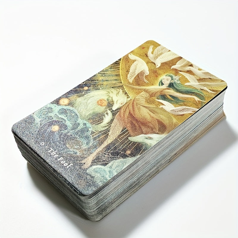 Tarot AURA Édition Nacrée, 78 Cartes Taille Standard, Papier de Couleurs Mélangées, Jeu de Cartes de Divination pour Fête, Halloween, Noël, Cadeau de Thanksgiving