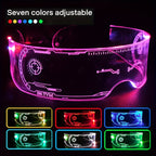Lunettes LED lumineuses - 7 couleurs style cyberpunk et science-fiction pour soirées, festivals de musique et sorties nocturnes - Monture en plastique résistant
