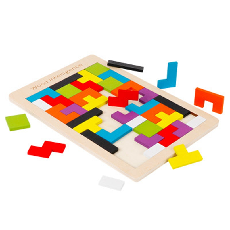 Jouet de puzzle 3D en bois coloré - \