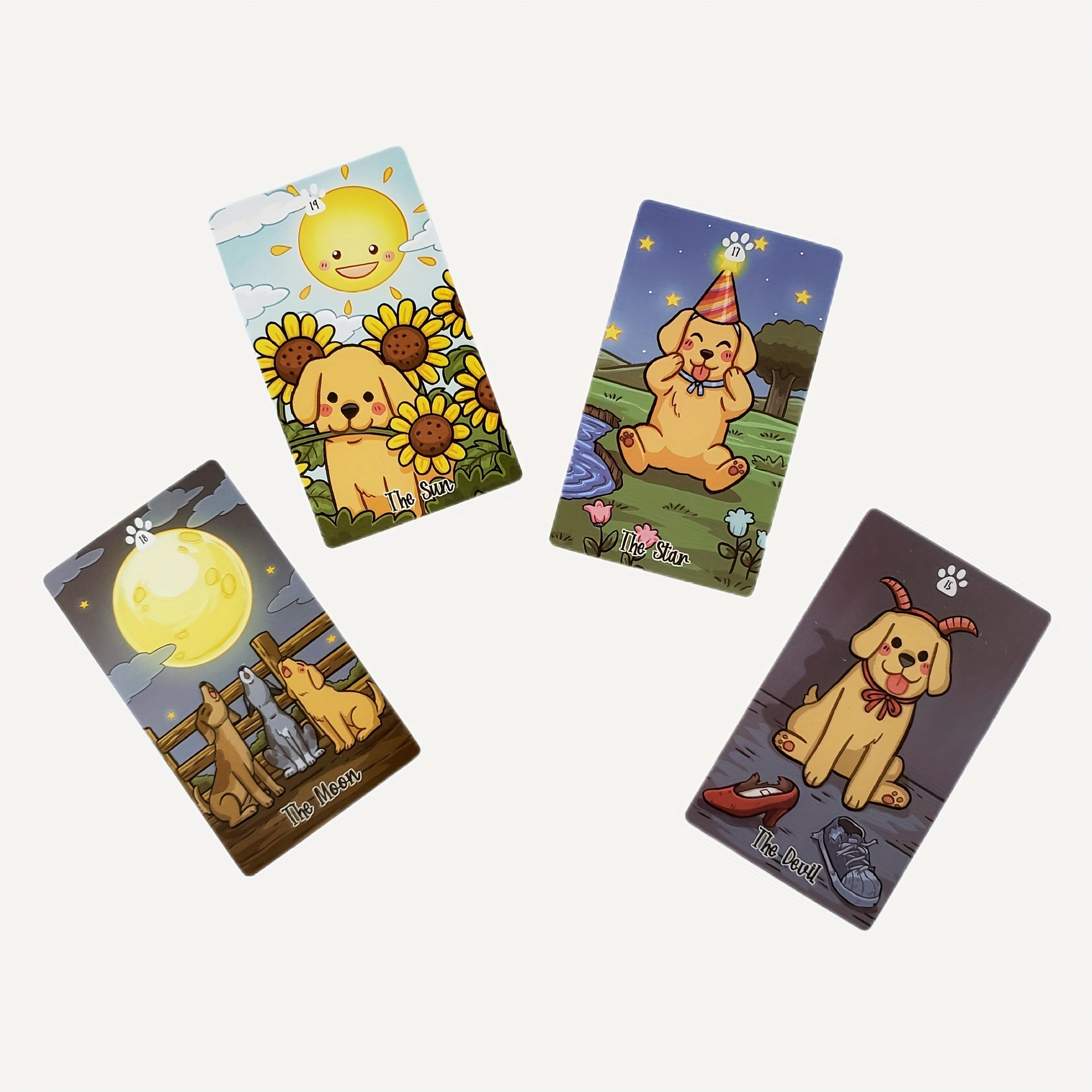 Jeux de société, cartes de tarot Labradorables avec un design de chien mignon, un jeu de 78 cartes Oracle Visions Divination Edition, jeux de société, cadeaux de Noël, cadeaux de nouvel an, jouets.