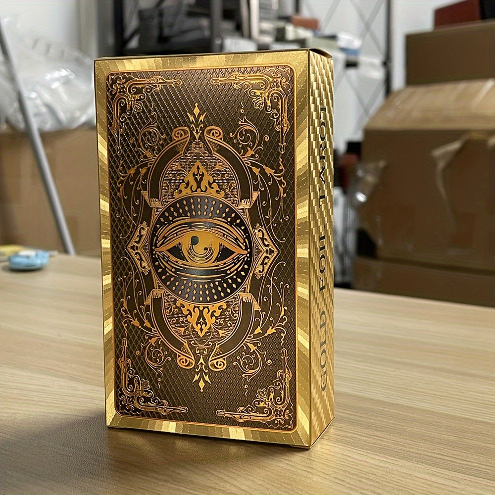 Cartes de divination de tarot pour débutants, feuille d'or en espagnol et en anglais, 4,72x2,76 pouces, avec guide en 2 langues, cartes de tarot