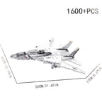 1600+ pièces Blocs de Construction Grand Avion Chasseur, Modèle 3D à Assembler, Jouet Empilable en ABS Haut de Gamme, Cadeau Idéal pour Noël\u002FHalloween\u002FAnniversaire