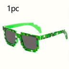1pc\u002F3pcs\u002F5pcs - Lunettes Style Pixel, Lunettes de Mode, Lunettes Creeper, Lunettes Drôles, Lunettes Décoratives