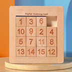 Puzzle Klein - Jeu de réflexion en bois pour enfants, labyrinthe numérique coloré Huarong Road, améliore les compétences cognitives et l'apprentissage ludique