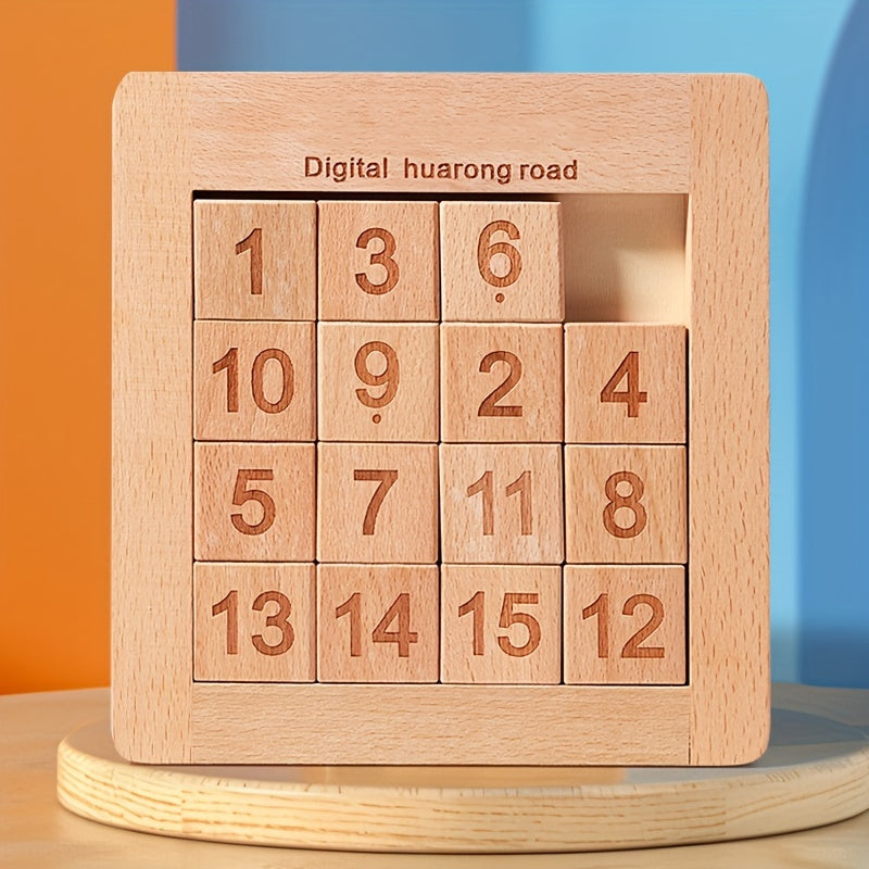 Puzzle Klein - Jeu de réflexion en bois pour enfants, labyrinthe numérique coloré Huarong Road, améliore les compétences cognitives et l'apprentissage ludique