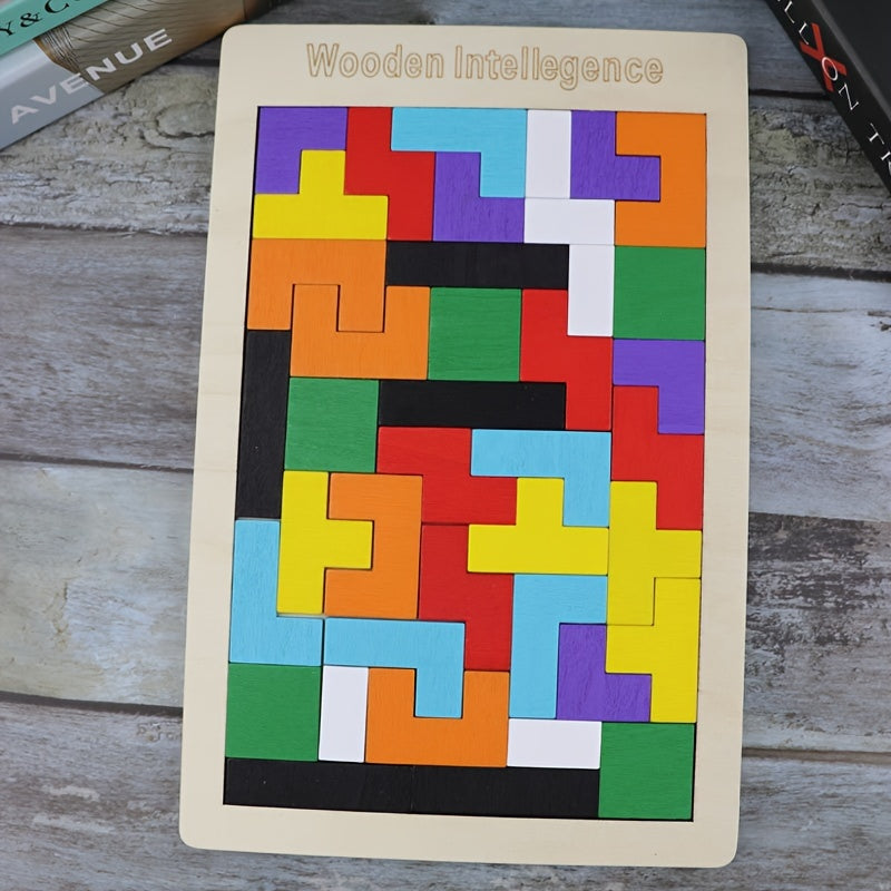 Jouet de puzzle 3D en bois coloré - \