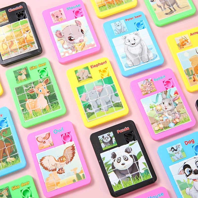 10pcs Ensemble de puzzle à animaux de dessin animé, jouets éducatifs en plastique pour enfants, idéal pour les cadeaux de fête d'anniversaire, les récompenses de classe, les cadeaux de Noël, le plaisir de jeu en famille - Des conceptions assorties