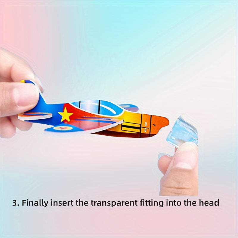 30pcs Mini Avions Planeurs en Mousse, Jouets de Puzzle DIY à Lancer à la Main, Cadeaux de Fête de Modèle d'Aviation, Cadeaux de Pâques - Couleurs Mélangées, Jouet Avion