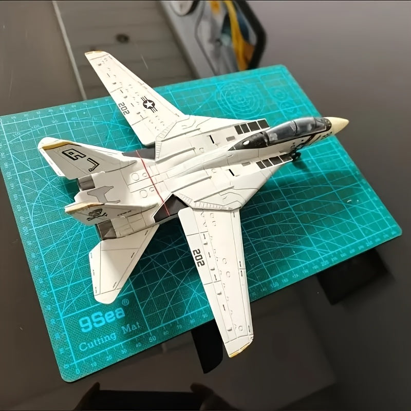 Modèle de Chasseur F-14 - Modèle d'Avion Détailé avec Support, Idéal pour les Passionnés Militaires & Cadeau Parfait, Kit de Construction Avion Militaire | Modèle Réaliste d'Aéronef | Kit de Modélisme Aérien