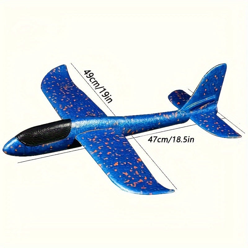 2 Avions en Mousse Géants pour Plage, Jouet de Lancer Tournoyant, Jouet Extérieur, Bleu