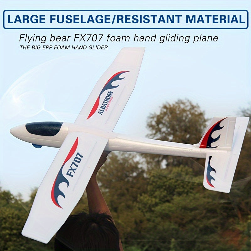 Grand modèle d'avion en mousse EPP blanc - Jet d'avion DIY pour du plaisir en plein air, cadeau parfait pour Noël ou un anniversaire, aucune pile requise, facile à utiliser avec un silex, activité en plein air | Design vibrant | Construction durable