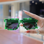 6pcs Lunettes Pixel Colorées - Accessoires de Fête à Thème Mineur & Accessoires pour Photomaton pour Anniversaires et Soirées Gaming - Montures en Plastique Durables en Vert, Bleu, Jaune, Violet, Orange