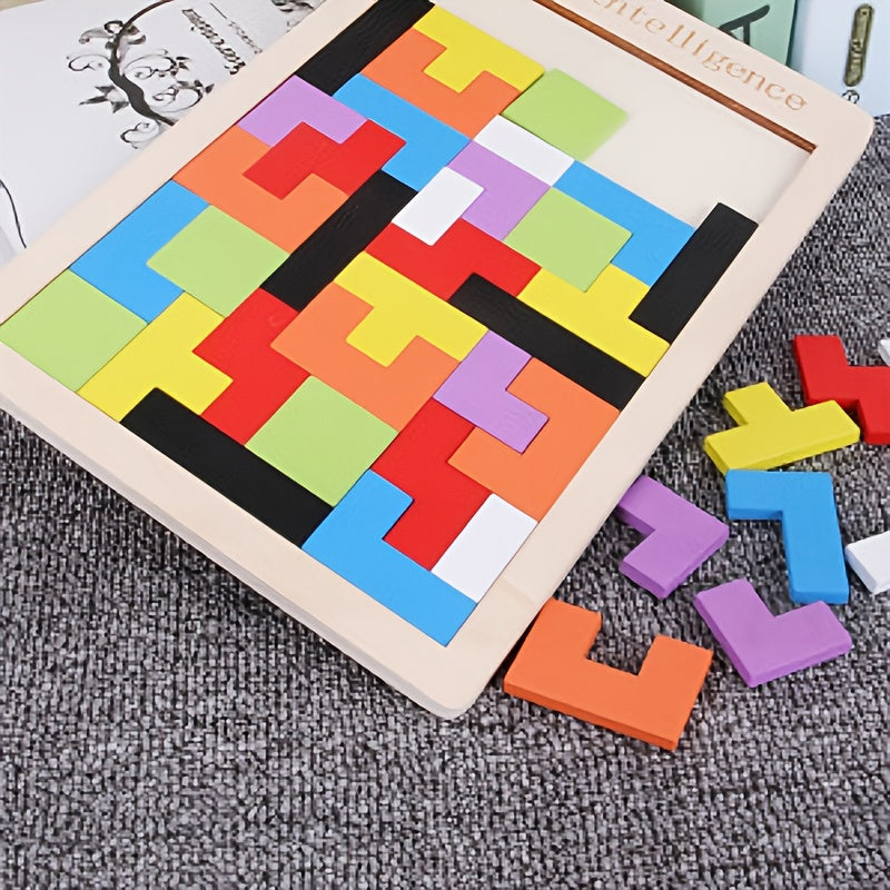 Jouet de puzzle 3D en bois coloré - \