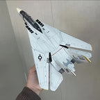 Modèle de Chasseur F-14 - Modèle d'Avion Détailé avec Support, Idéal pour les Passionnés Militaires & Cadeau Parfait, Kit de Construction Avion Militaire | Modèle Réaliste d'Aéronef | Kit de Modélisme Aérien