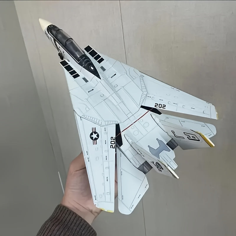 Modèle de Chasseur F-14 - Modèle d'Avion Détailé avec Support, Idéal pour les Passionnés Militaires & Cadeau Parfait, Kit de Construction Avion Militaire | Modèle Réaliste d'Aéronef | Kit de Modélisme Aérien