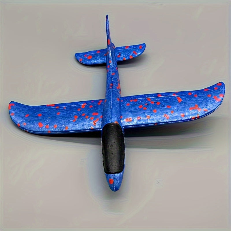 2 Avions en Mousse Géants pour Plage, Jouet de Lancer Tournoyant, Jouet Extérieur, Bleu