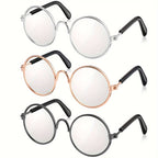 Lot de 3 Lunettes Adorables pour Animaux avec Monture en Fil Métallique & Verres Transparents - Parfaites pour Poupées, Chats, Chiens | Convient aux Poupées de 8\