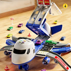 Grand Ensemble de Jouets Avion avec un Avion de 42 Pouces et 6 Véhicules ainsi que 4 Pistes, Équipé de Lumières et Sons, Idéal comme Cadeau pour Noël, Nouvel An ou Anniversaire pour Garçons et Filles